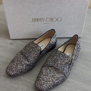 JIMMY CHOO JAIDA LOAFER FLATS , TWILIGHT COLOR, SIZE 36